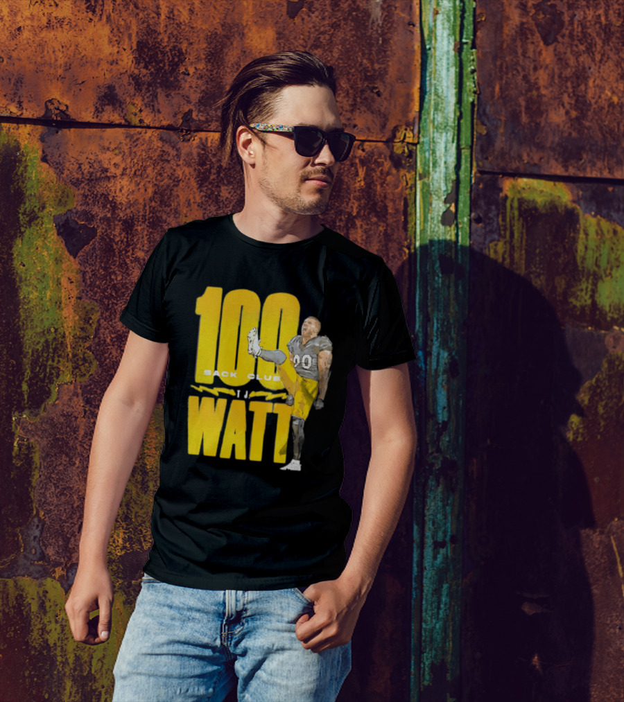 TJ Watt 100 Sack Club Pittsburgh Steelers NFL Football Vintage T-Shirt
