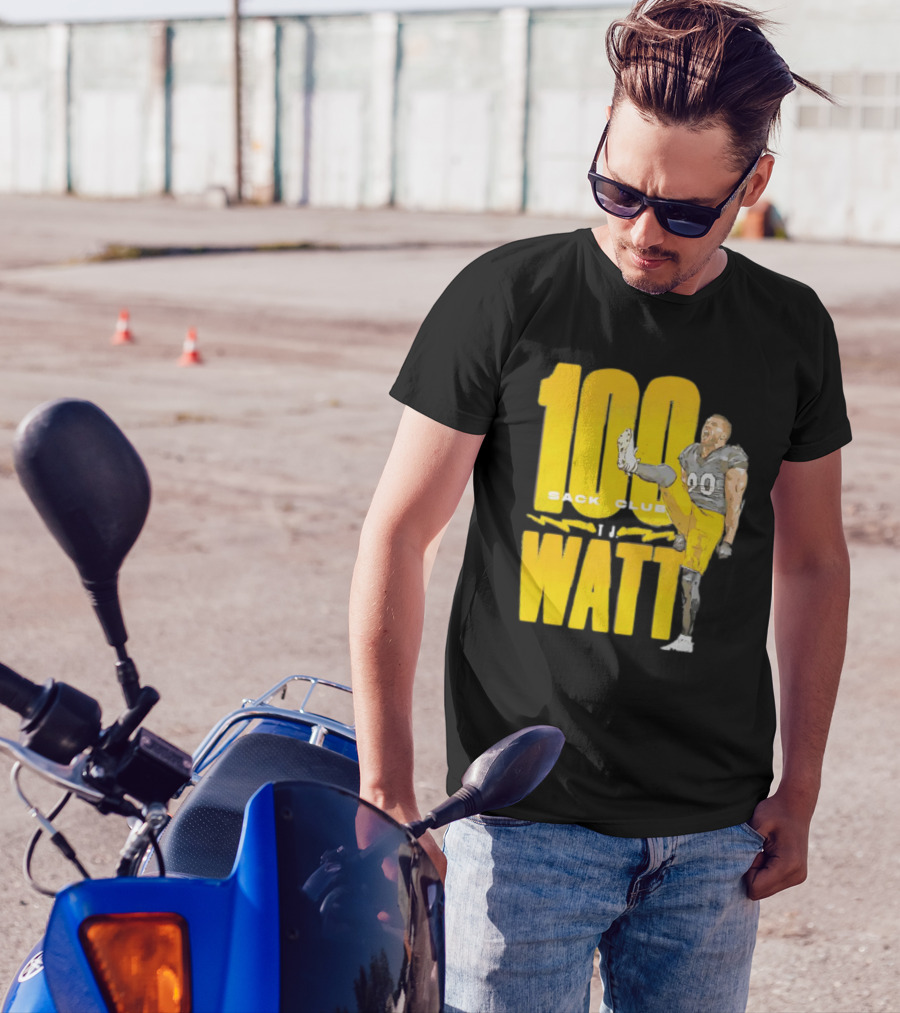 TJ Watt 100 Sack Club Pittsburgh Steelers NFL Football Vintage T-Shirt
