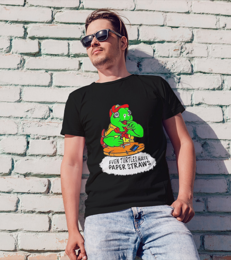 Isaac Butterfield Even Turtles Hate Paper Straws T-Shirt