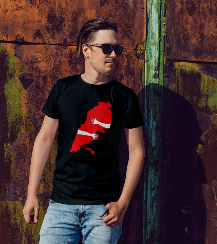 Lebanese Hug Red Map Embrace T-Shirt