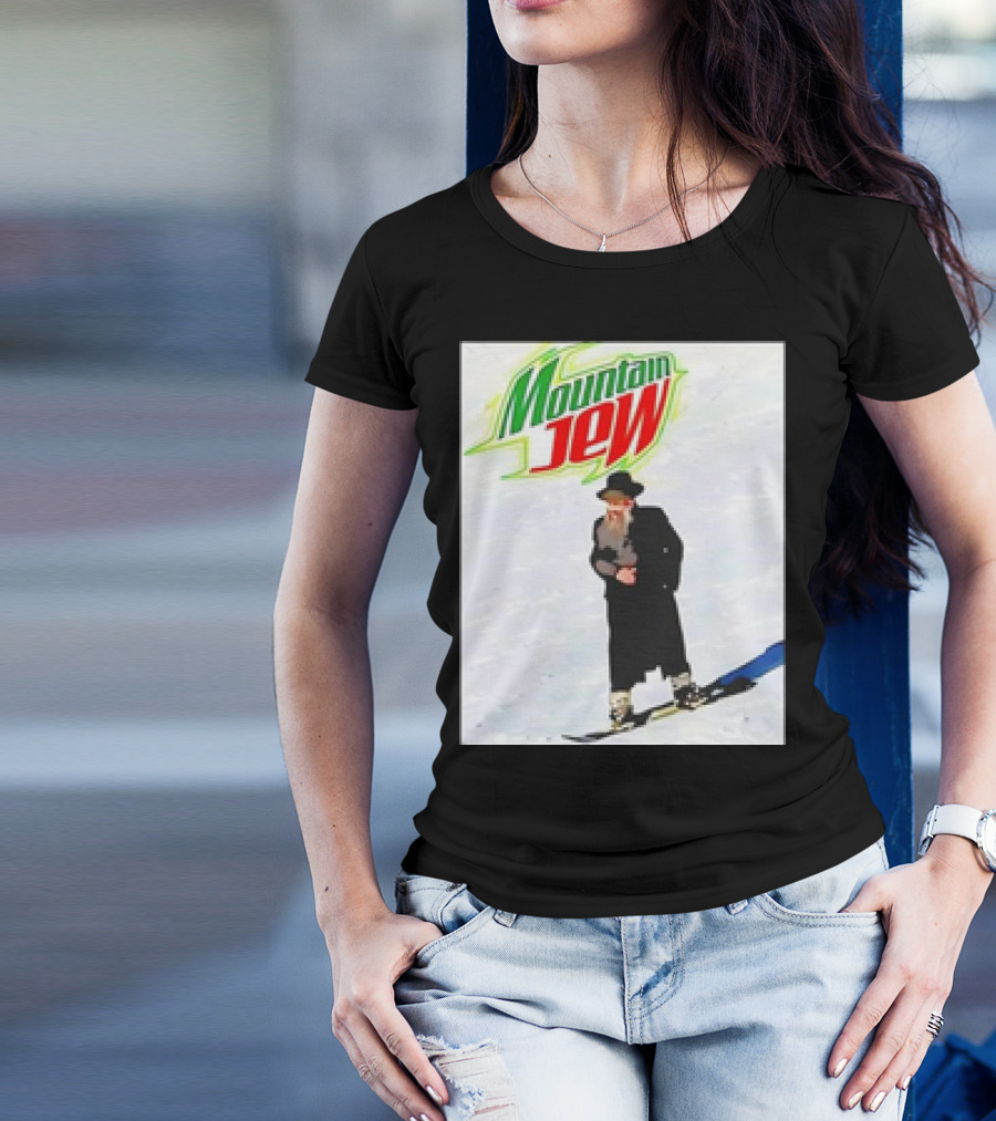 Mountain Jew Skiing Parody On Iconic Soda T-Shirt
