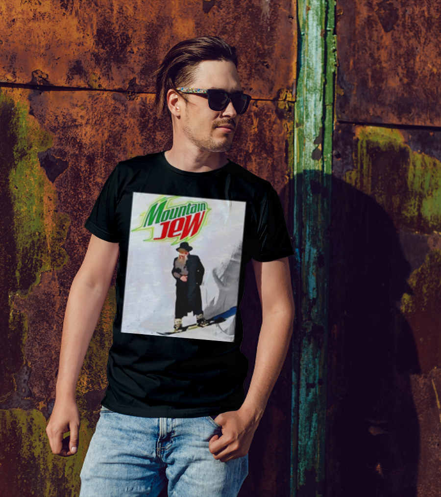 Mountain Jew Skiing Parody On Iconic Soda T-Shirt