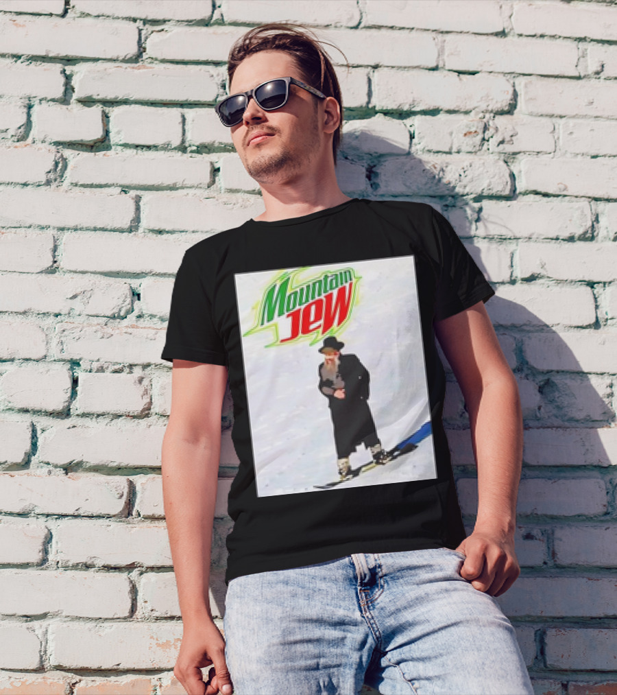 Mountain Jew Skiing Parody On Iconic Soda T-Shirt