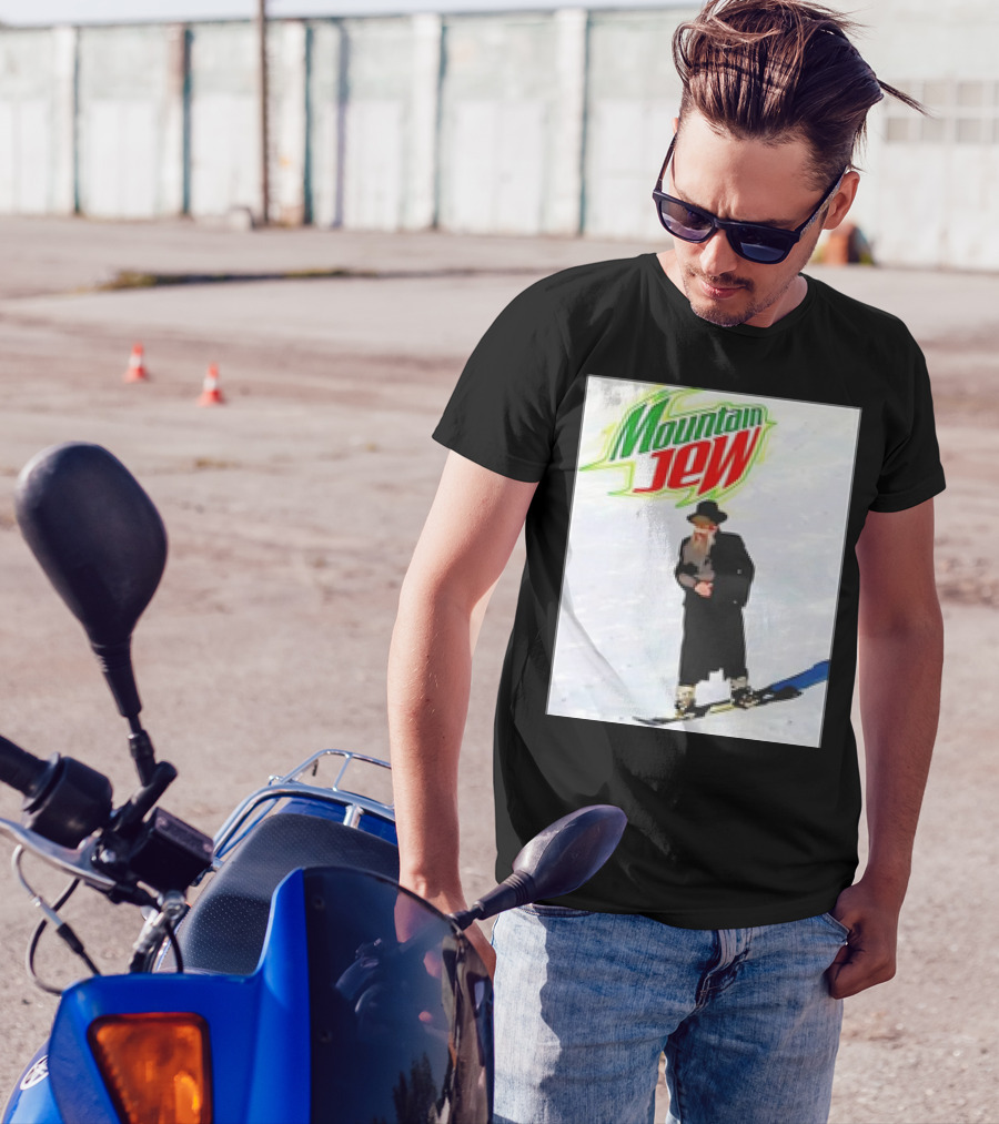 Mountain Jew Skiing Parody On Iconic Soda T-Shirt
