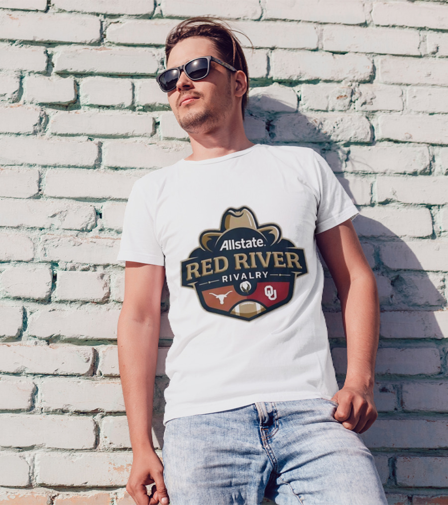 Allstate Red River Rivalry 2024 Oklahoma Sooners Texas Longhorns Football Showdown T-Shirt