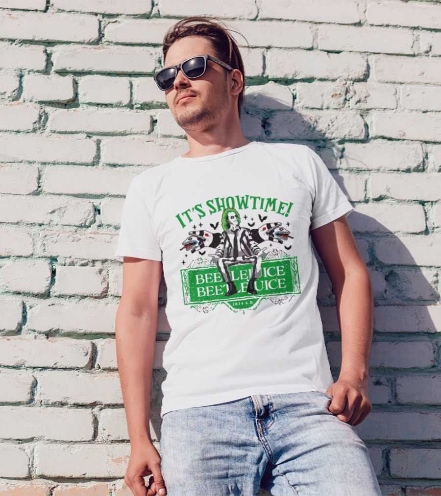 It's Showtime Beetlejuice Beetlejuice 2024 Halloween Movie T-Shirt