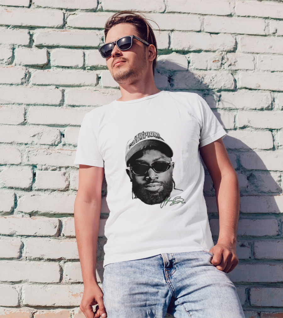 Jaylen Brown NBA Champions Big Face Hat Boston Celtics Signature T-Shirt