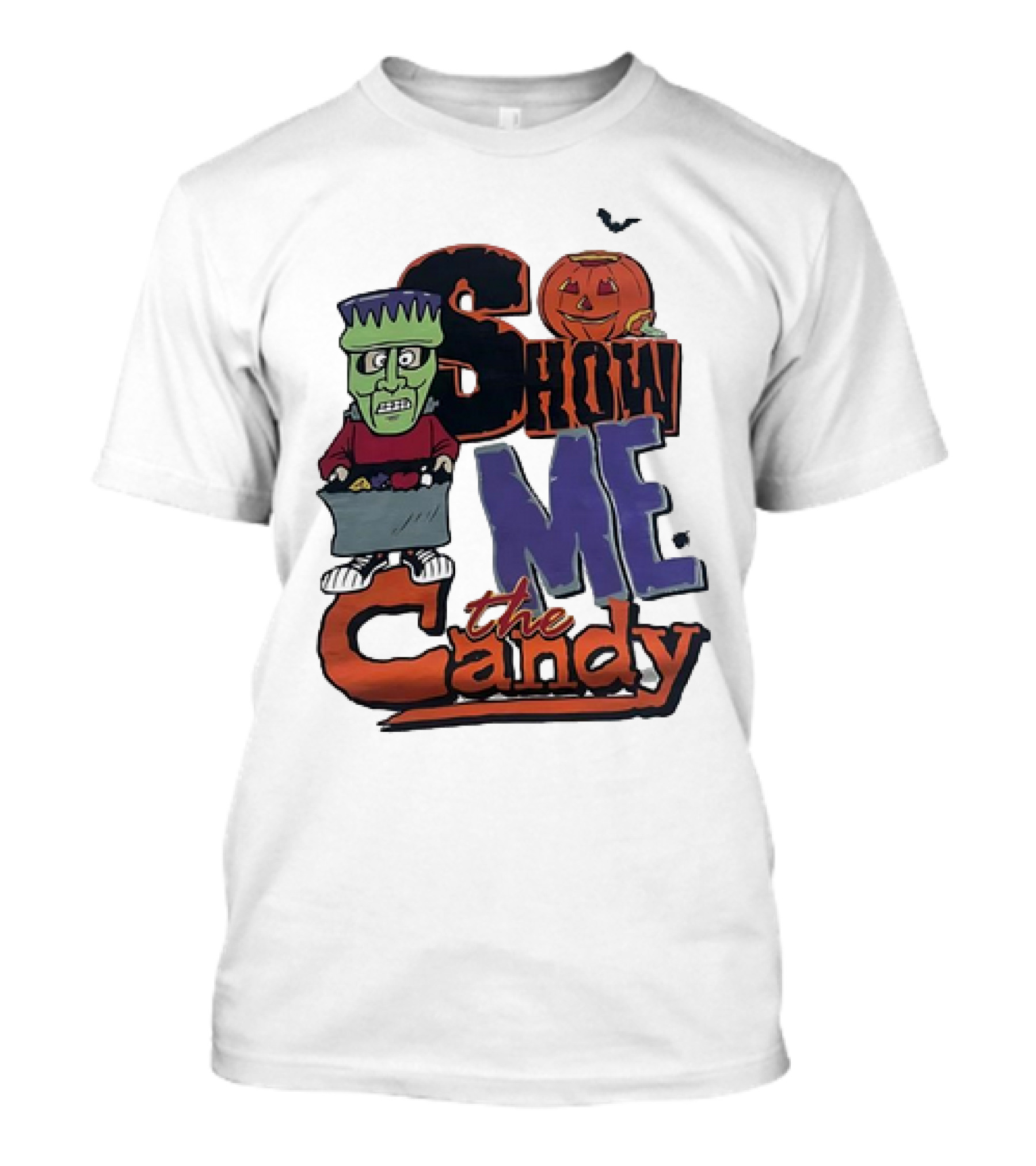 Show Me The Candy Halloween Frankenstein Pumpkin T-Shirt