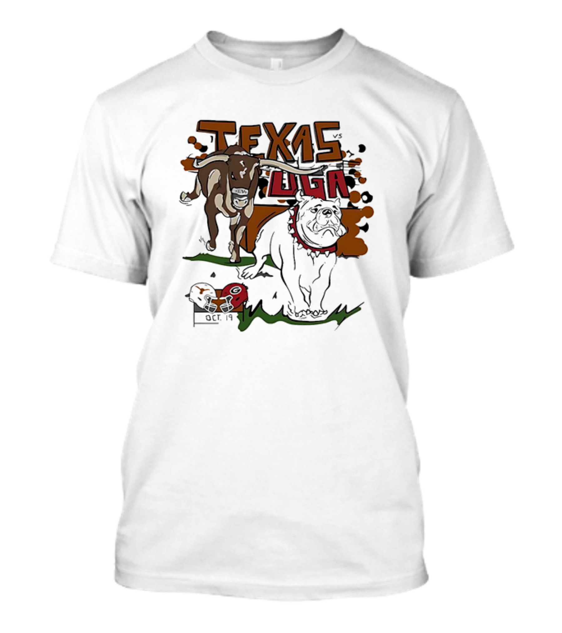Texas Longhorns Vs UGA Oct 19 Football Showdown T-Shirt