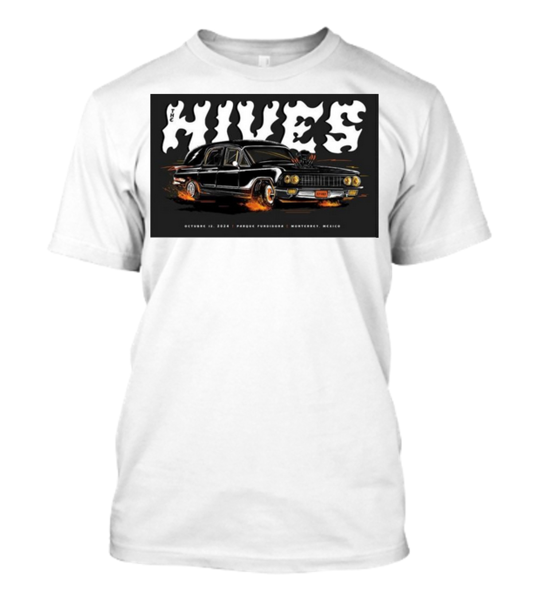 The Hives Live In Monterrey October 12 2024 Parque Fundidora Concert With Classic Black Car T-Shirt