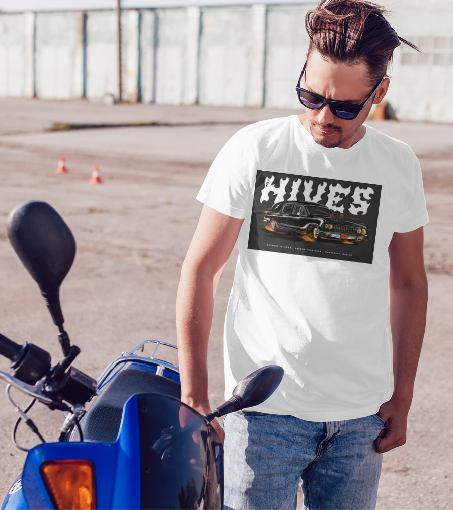 The Hives Live In Monterrey October 12 2024 Parque Fundidora Concert With Classic Black Car T-Shirt