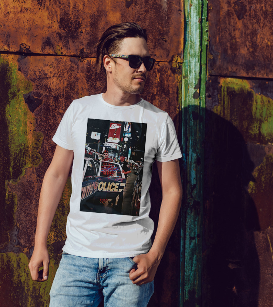 Tough Town For A Clown NYPD Police Car Scene T-Shirt