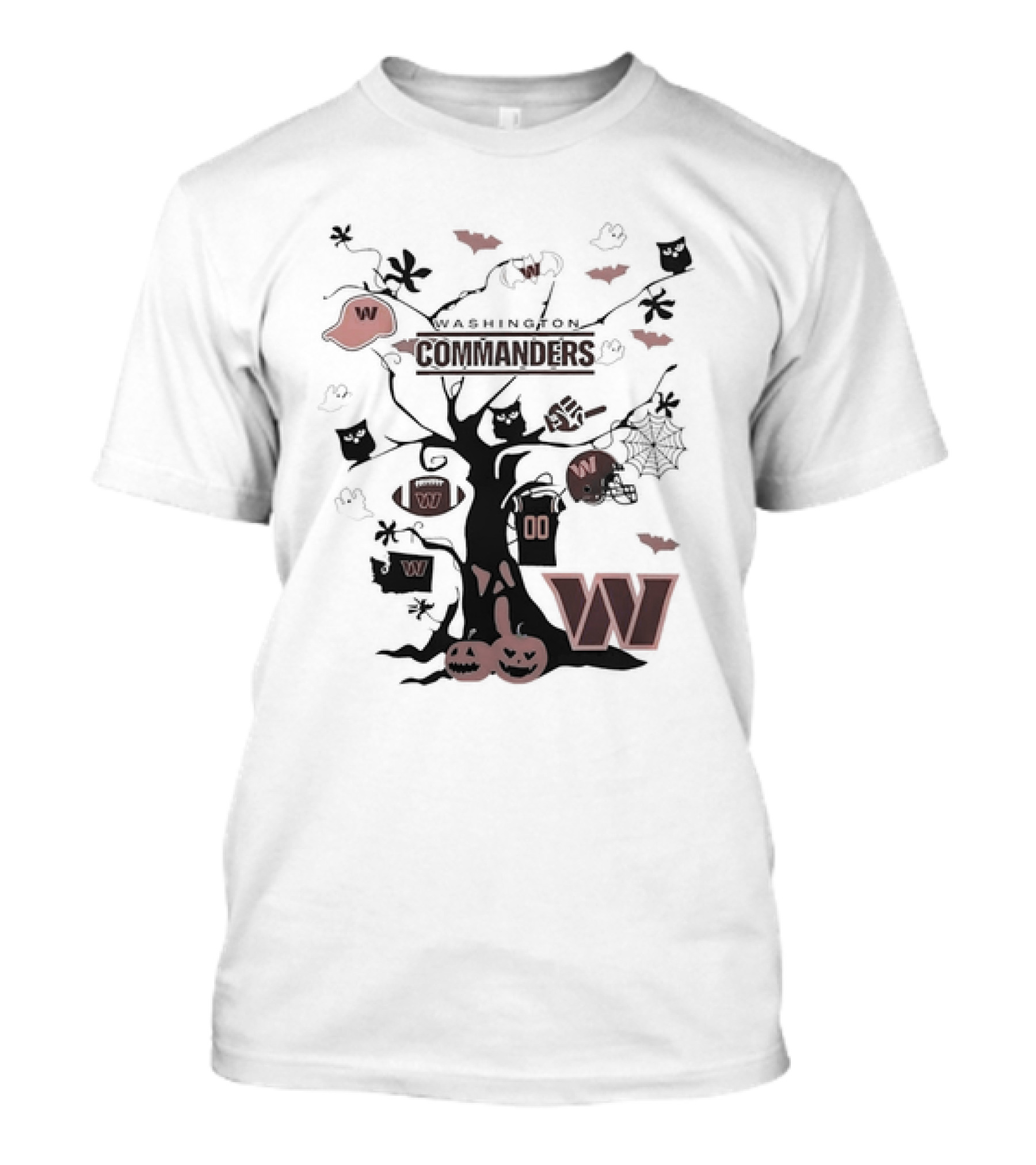 Washington Commanders 2024 Halloween Tree Theme NFL T-Shirt