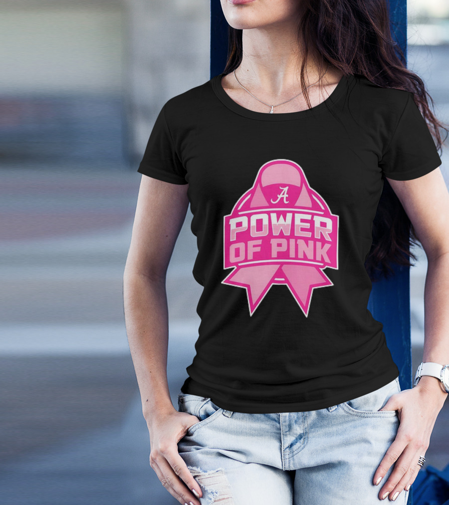 Alabama Crimson Tide Power Of Pink Ribbon T-Shirt