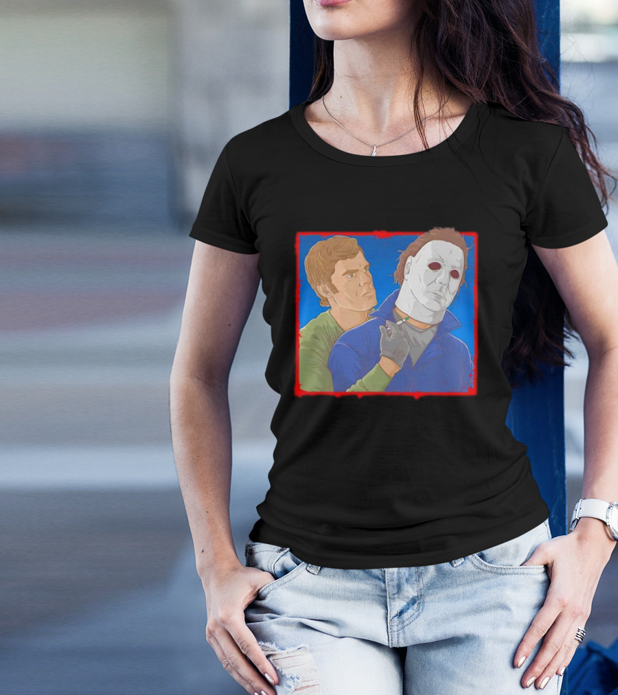 Dexter Morgan Versus Michael Myers Halloween Showdown T-Shirt