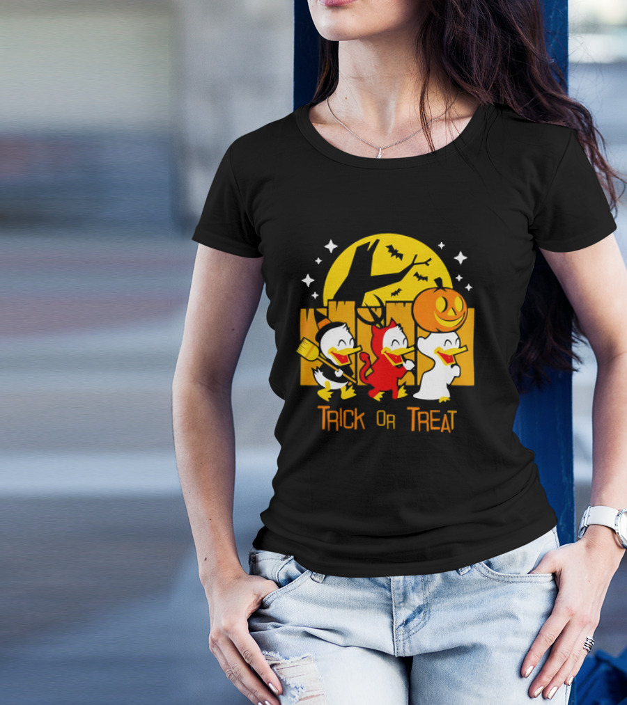 Halloween Trick Or Treat With Donald Duck's Nephews Huey, Dewey, And Louie T-Shirt