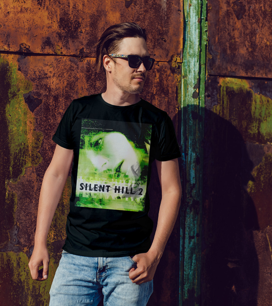 Silent Hill 2 PS2 Cover Green Face T-Shirt