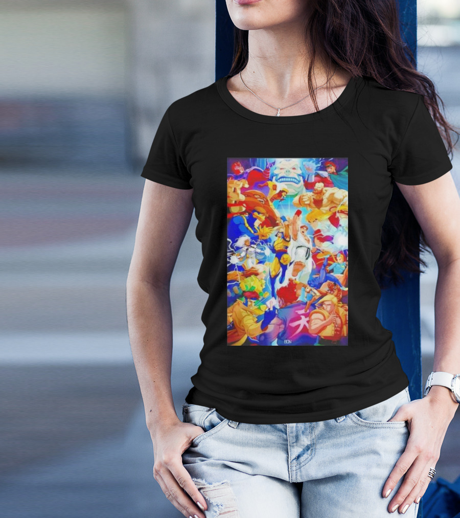X-Men Vs Street Fighter Crossover Battle Showdown T-Shirt