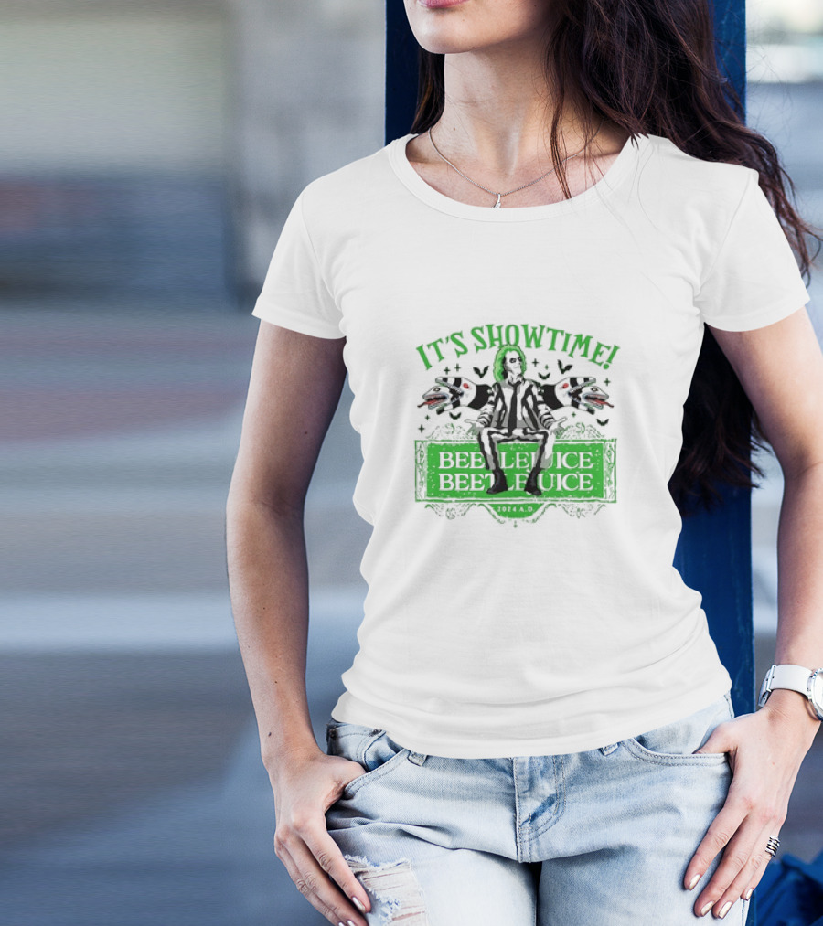 Beetlejuice Beetlejuice It's Showtime 2024 A.D. Funny Halloween Movie T-Shirt