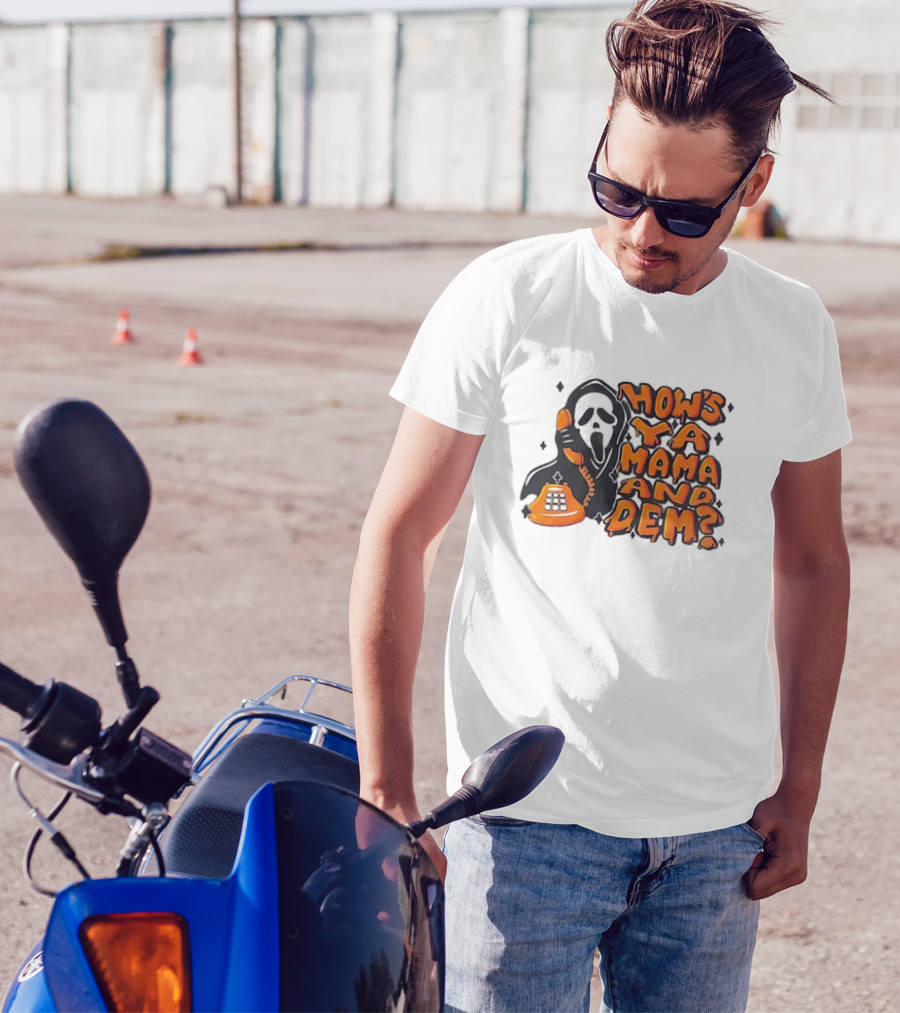 Ghostface How's Ya Mama And Dem Phone Call Retro 90s Horror T-Shirt
