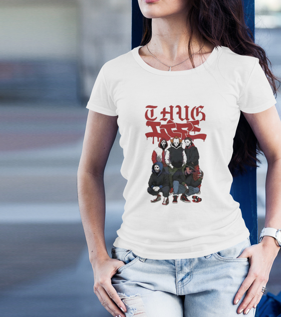 Thug Life Halloween Horror Characters Friday The 13th T-Shirt