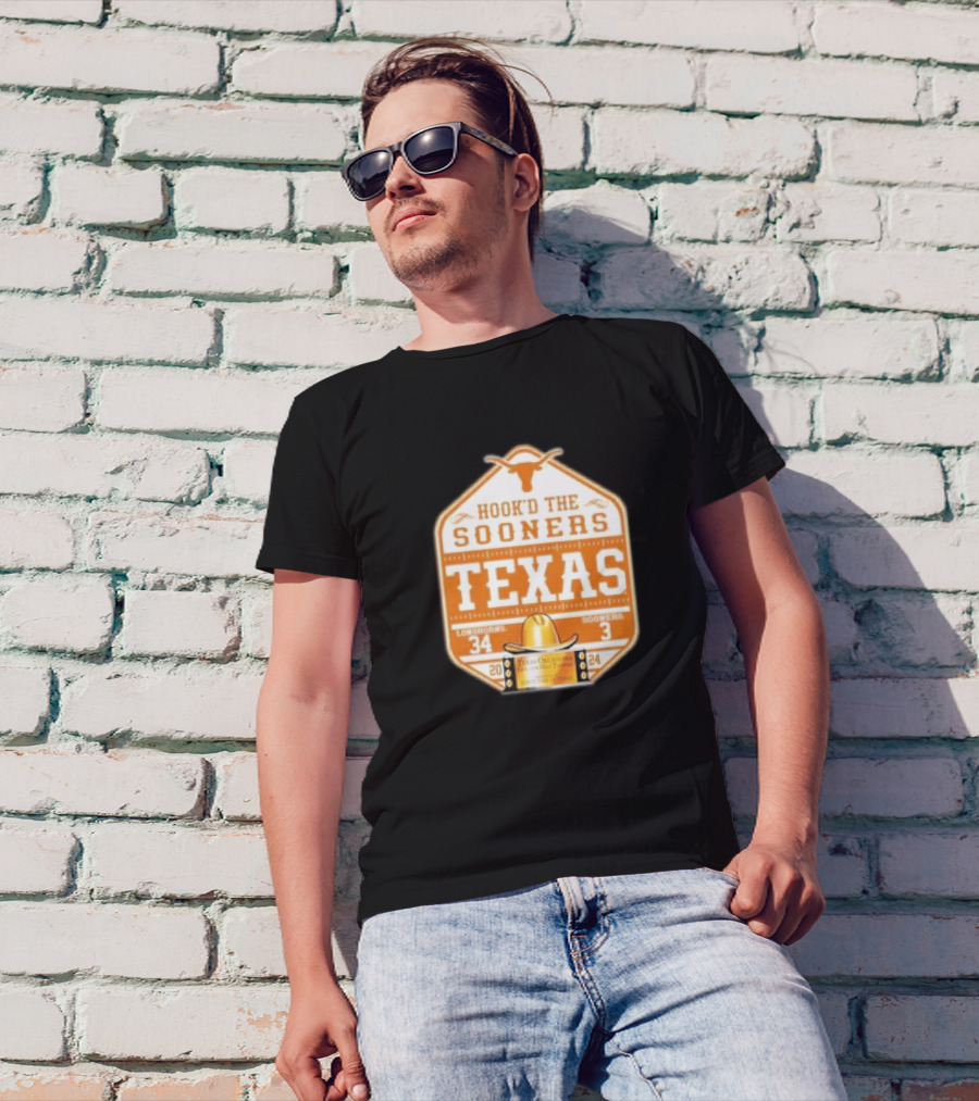 Hook’D The Sooners Texas Longhorns 34-3 Sooners 2024 Score T-Shirt