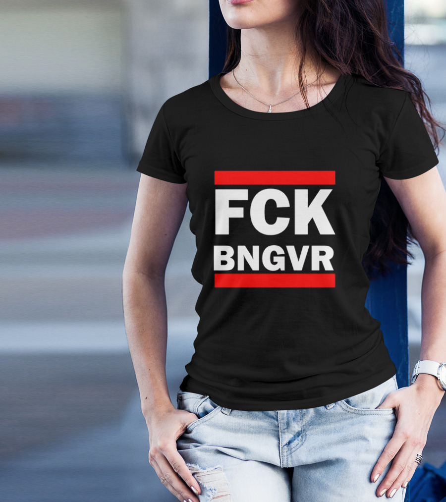Nadav Oz Salzberger FCK BNGVR Bold Red And White Block Text T-Shirt