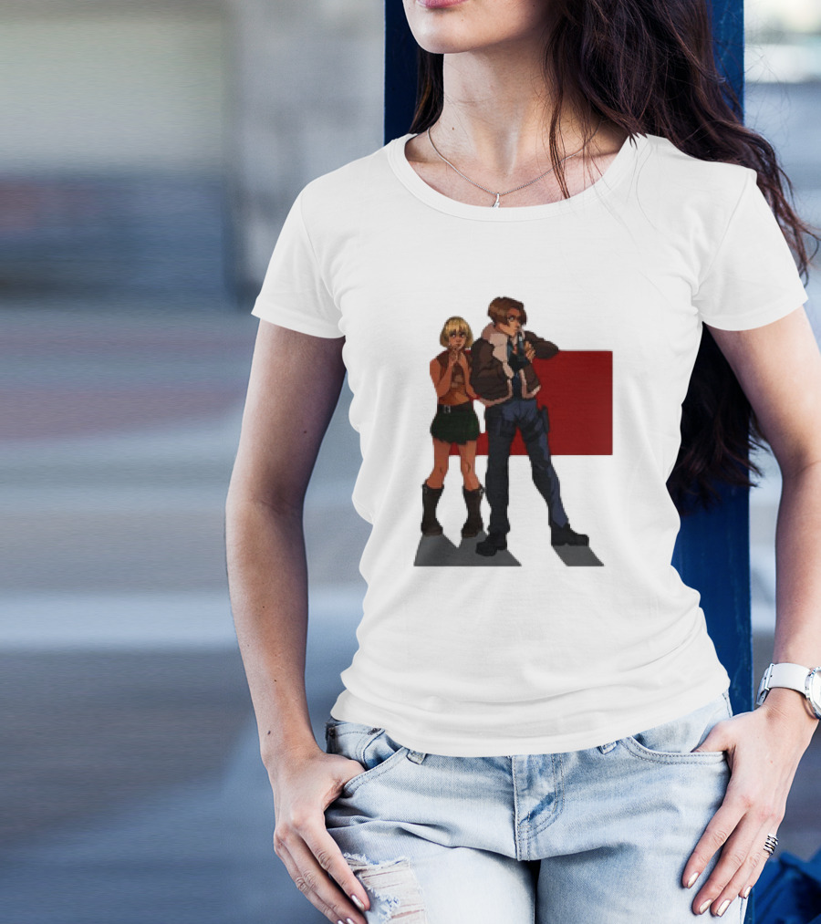 Resident Evil Leon And Ashley Anime Style Duo T-Shirt