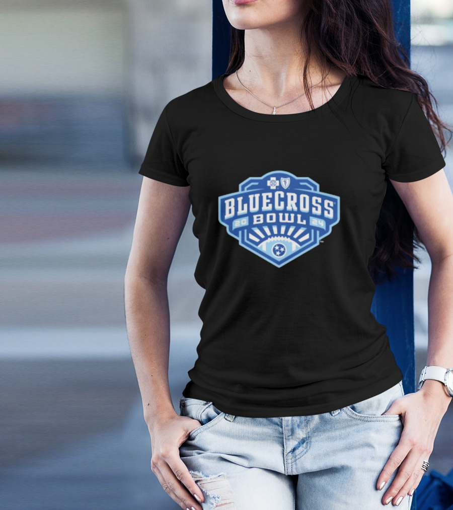 TSSAA 2024 BlueCross Bowl Football Championship Logo With Tennessee Symbol And Blue Shield T-Shirt