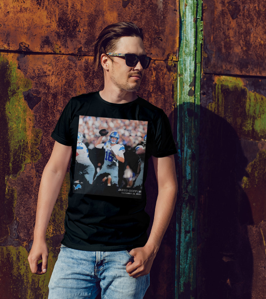 Jared Goff 16 Detroit Lions October 13 2024 NFL Football T-Shirt