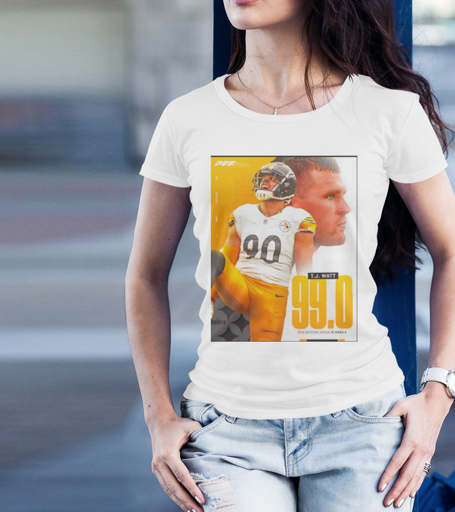T.J. Watt 99.0 Run Defense Grade Week 6 Pittsburgh Steelers T-Shirt