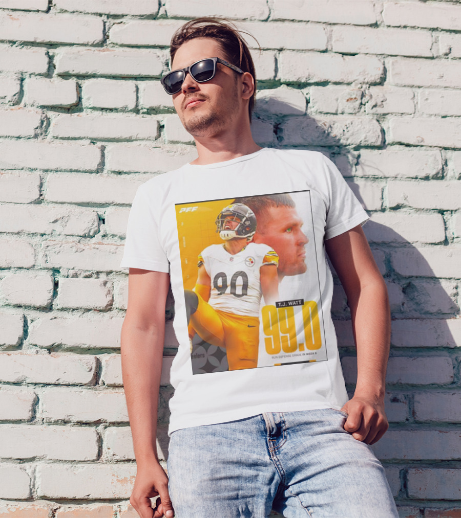 T.J. Watt 99.0 Run Defense Grade Week 6 Pittsburgh Steelers T-Shirt