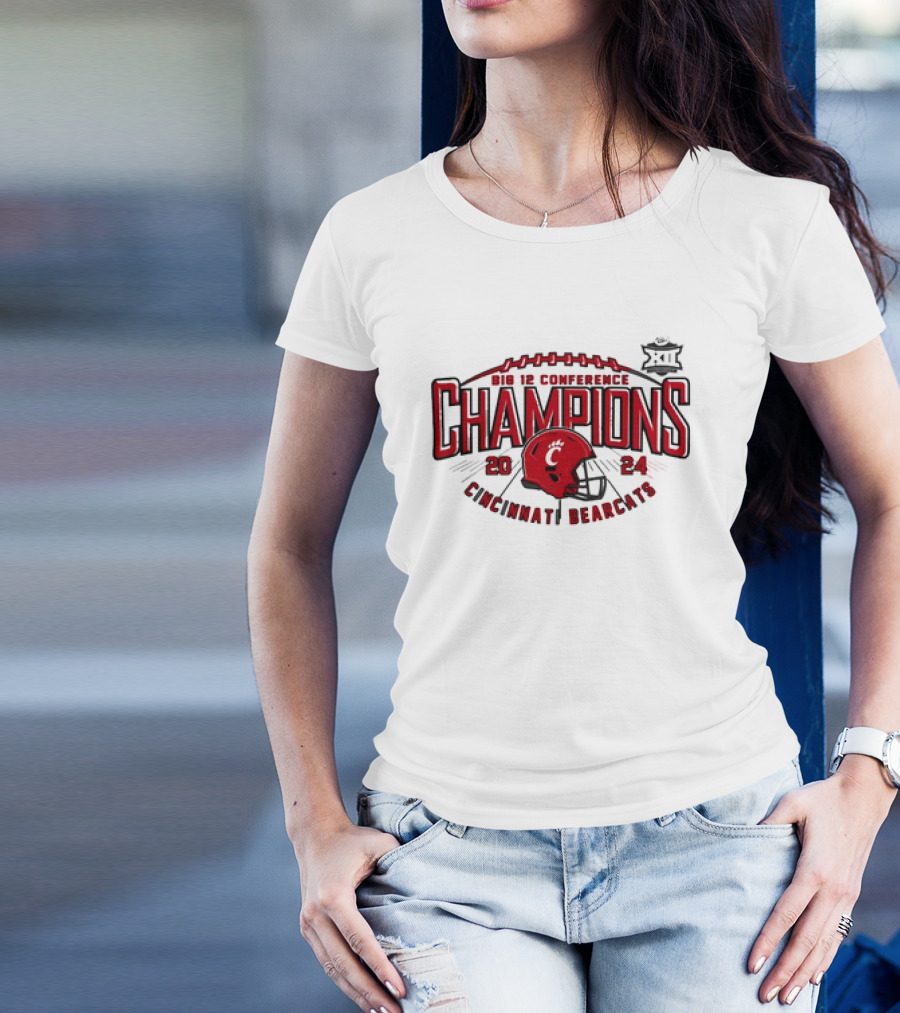Big 12 Conference Champions 2024 Cincinnati Bearcats Football Helmet T-Shirt