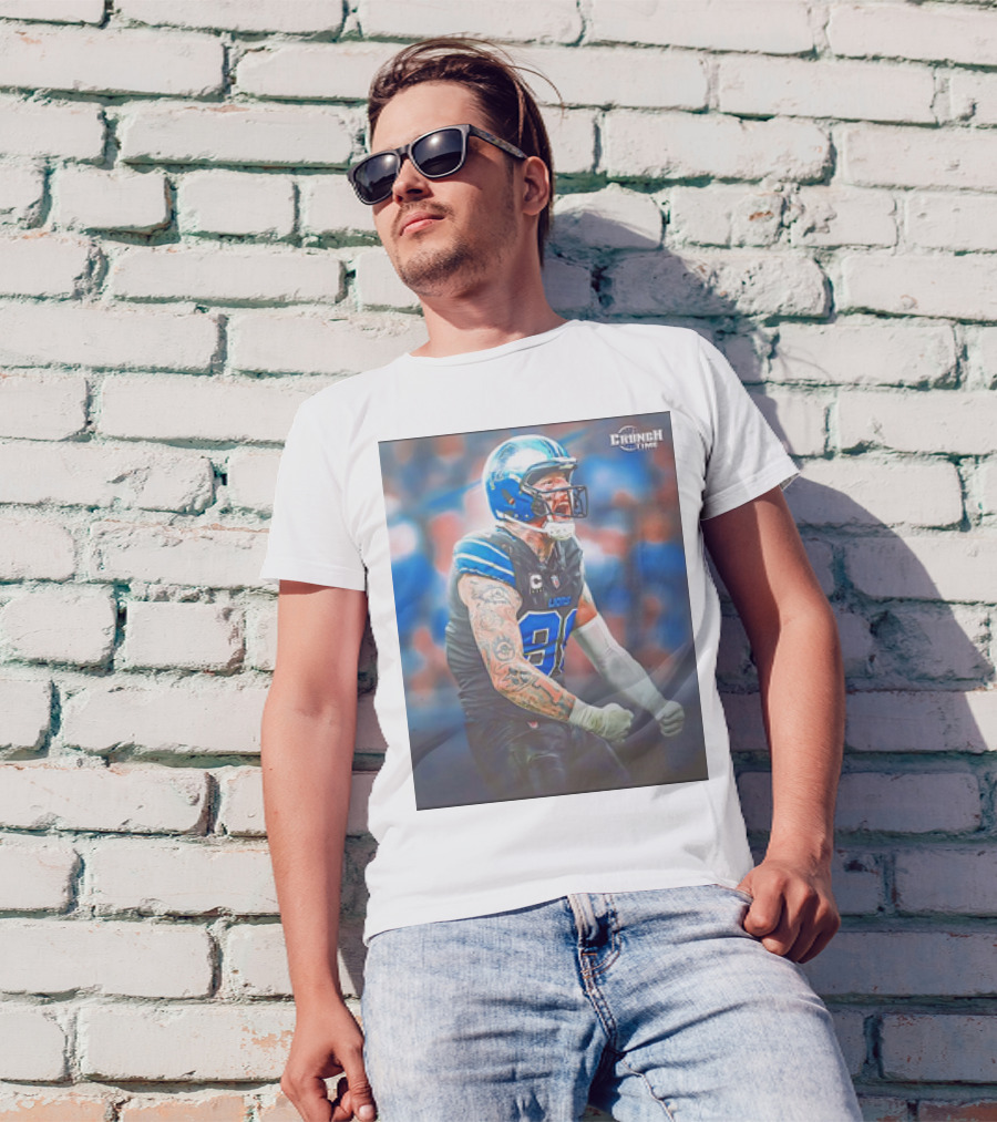 Crunch Time Maxx Crosby Detroit Lions Jersey Fire T-Shirt
