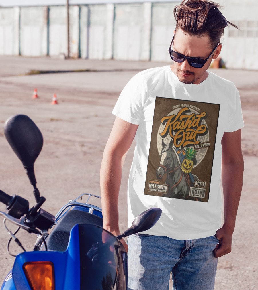 Smoke Proper Presents Kash’d Out Featuring Kyle Smith And Sons Of Paradise Halloween Oct 31 Terra Fermata Stuart FL T-Shirt