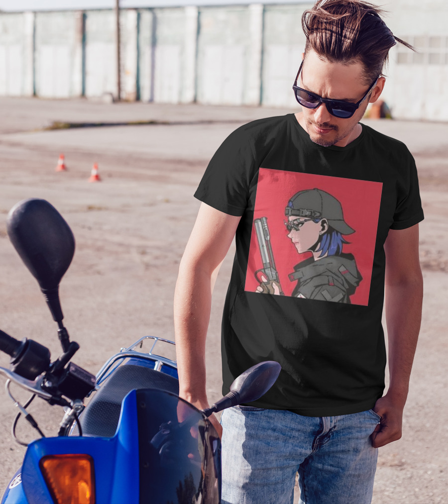 Kim Yeji Anime Character With Gun And Cap T-Shirt