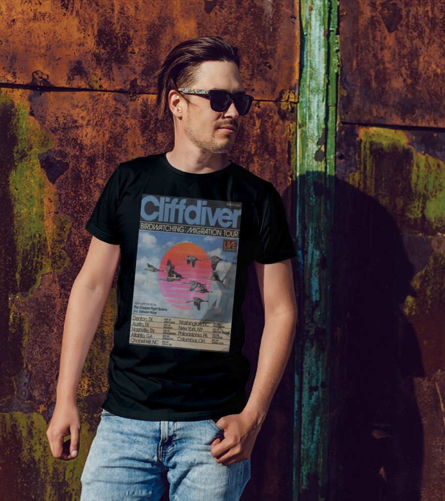 Cliffdiver Birdwatching Migration Tour Winter 2024 Live Denton TX Nashville TN Atlanta GA Washington DC New York NY Philadelphia PA T-Shirt