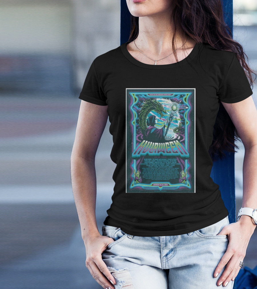 Hulaween Suwannee Music Park October 24-27 2024 Featuring Dragon Wizard T-Shirt