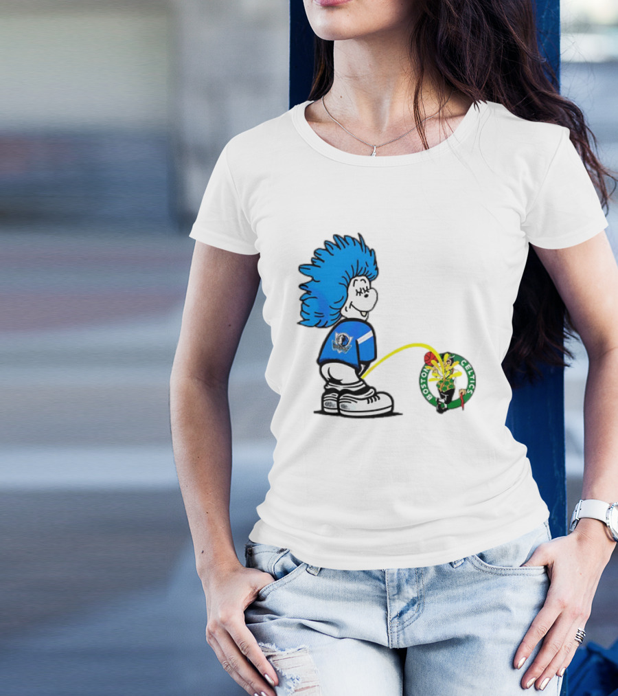 Dallas Mavericks Fan Urinating On Boston Celtics T-Shirt