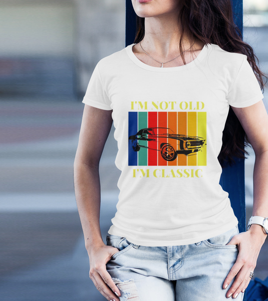 I’m Not Old I’m Classic Retro Car Vintage Stripes T-Shirt