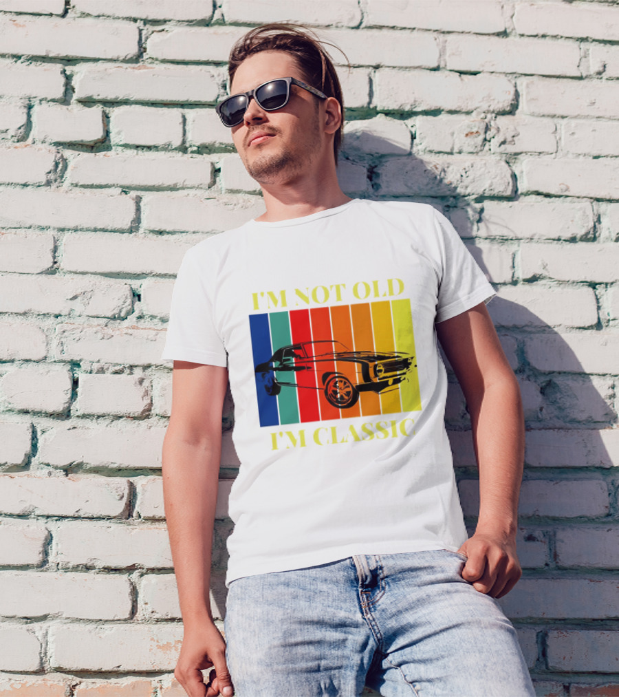 I’m Not Old I’m Classic Retro Car Vintage Stripes T-Shirt