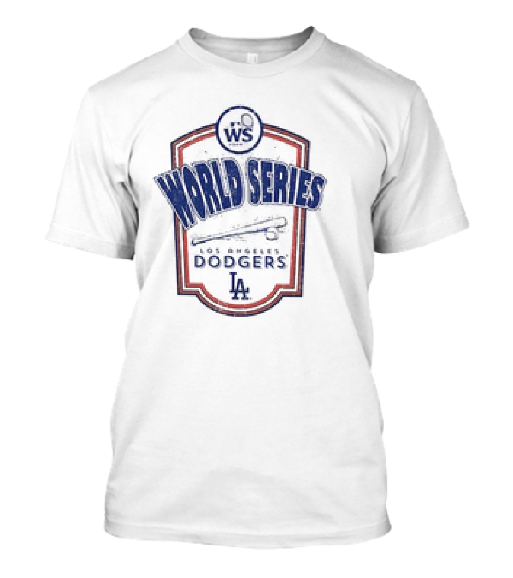 Los Angeles Dodgers WS World Series LA Logo 2024 Raglan Majestic Threads Softhand T-Shirt