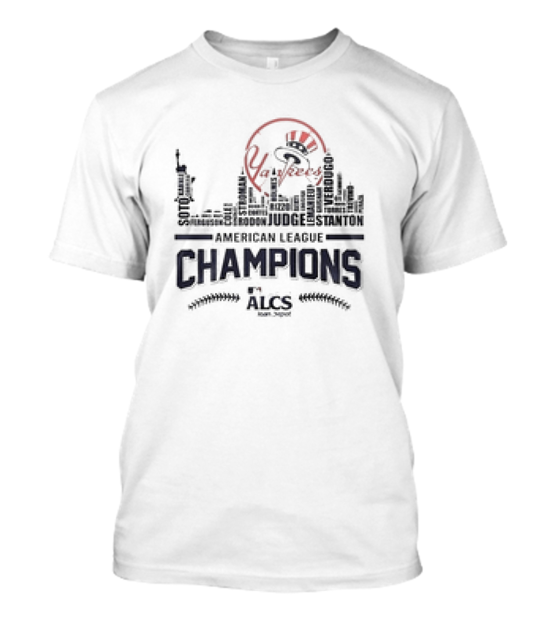 Yankees Skyline ALCS Champions 2024 Names American League T-Shirt