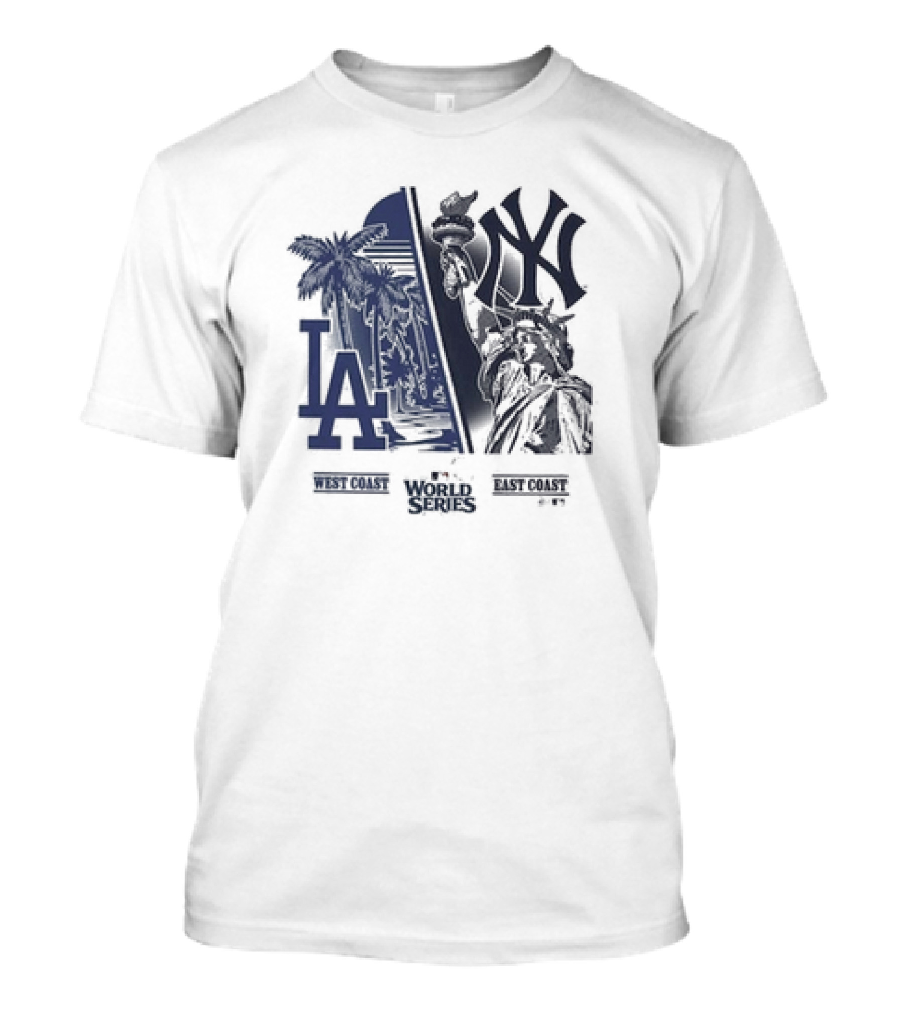 West Coast Los Angeles Dodgers Vs. East Coast New York Yankees World Series T-Shirt