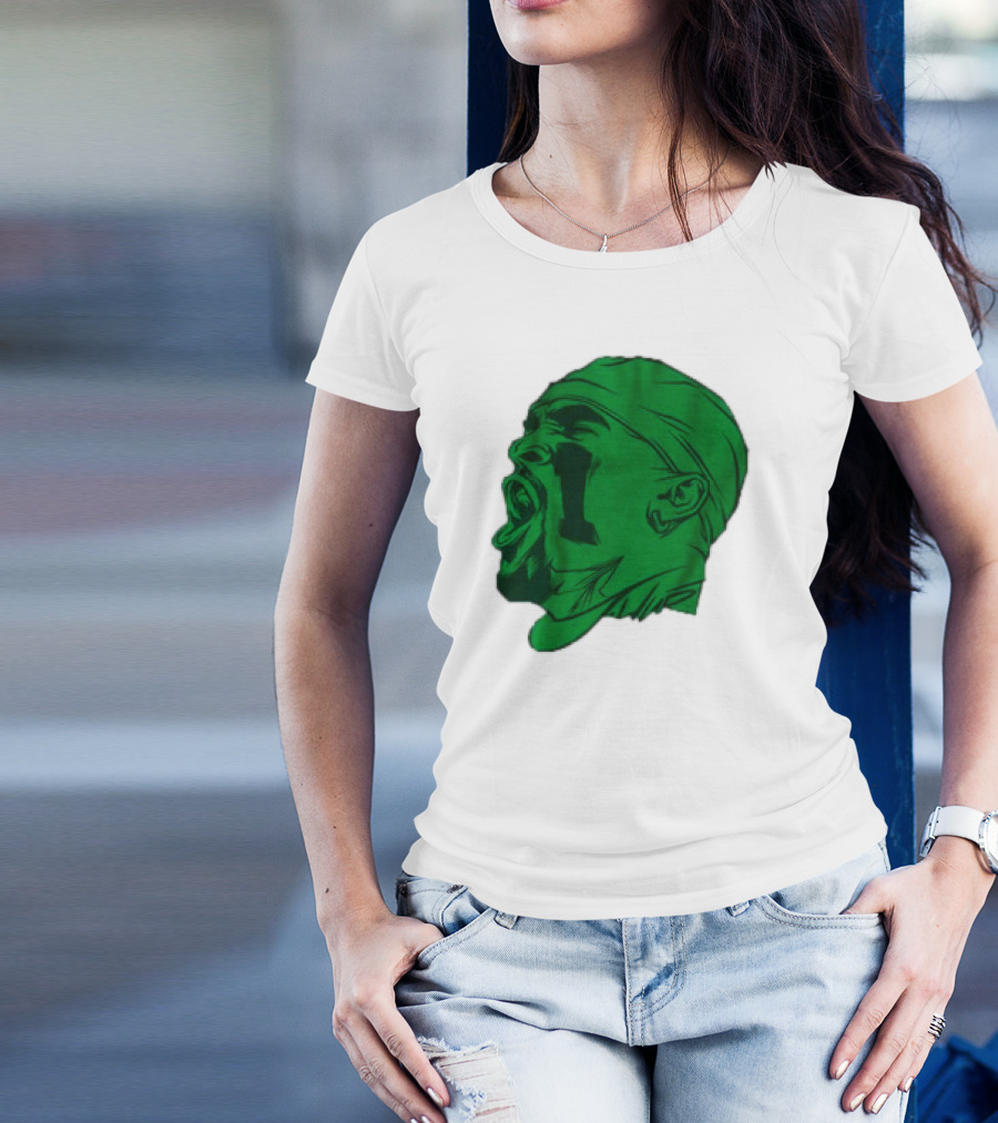 Philadelphia Eagles Jalen Hurts Green Illustration Yelling T-Shirt