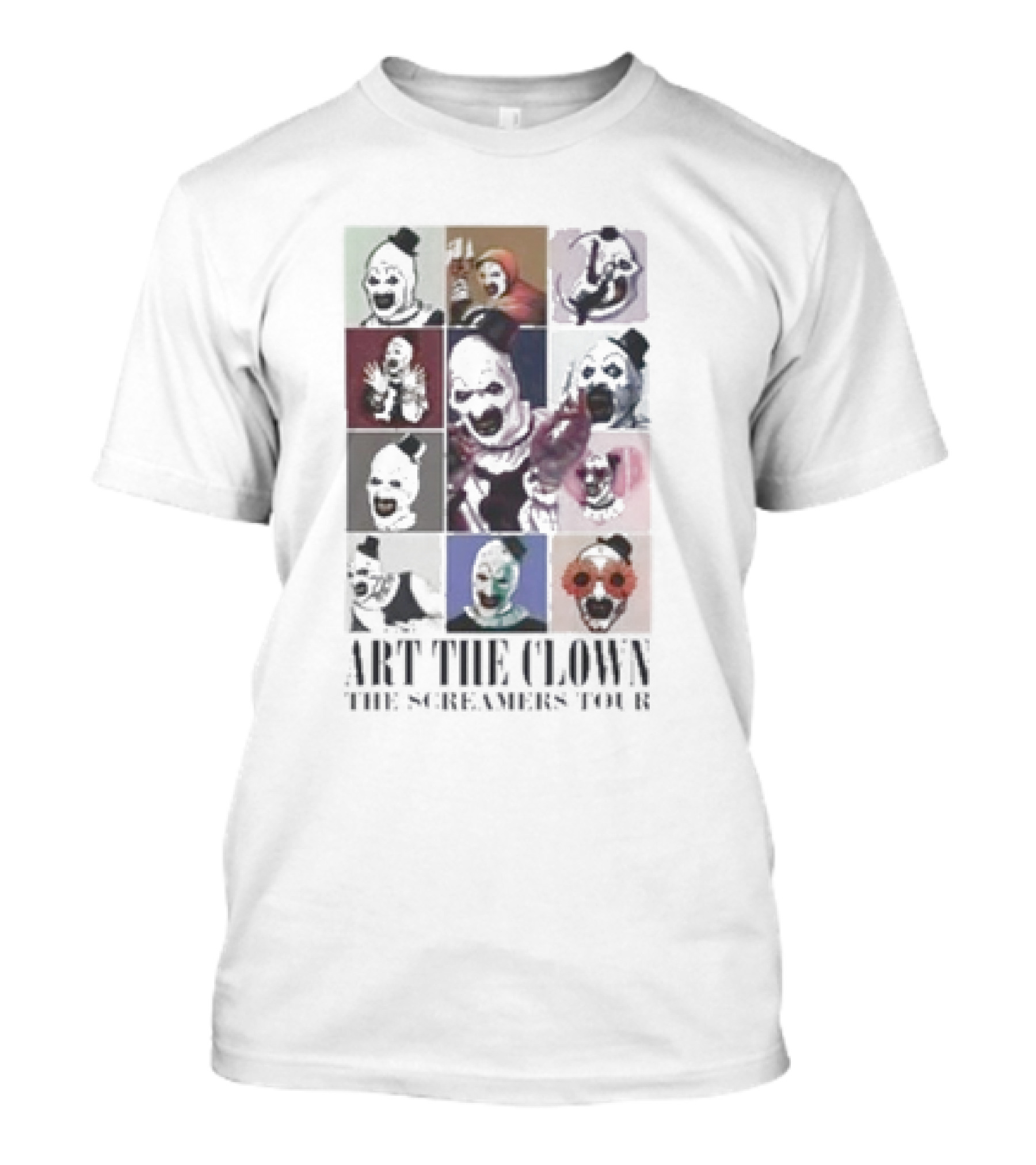 Art The Clown The Screamers Tour Horror Faces Collage T-Shirt