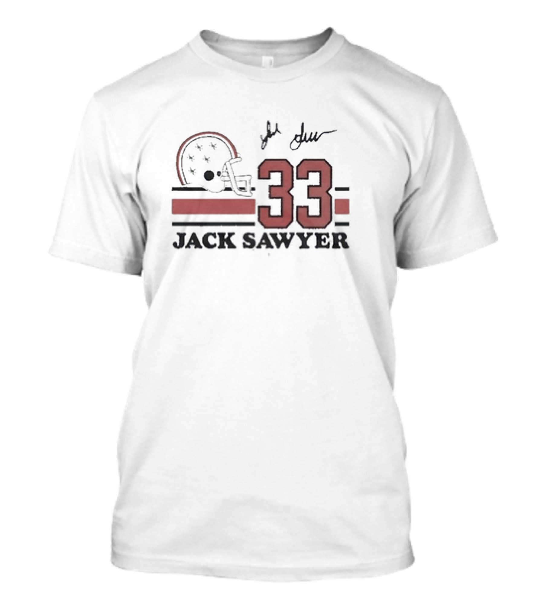 Ohio State Football Jack Sawyer 33 Signature Helmet T-Shirt