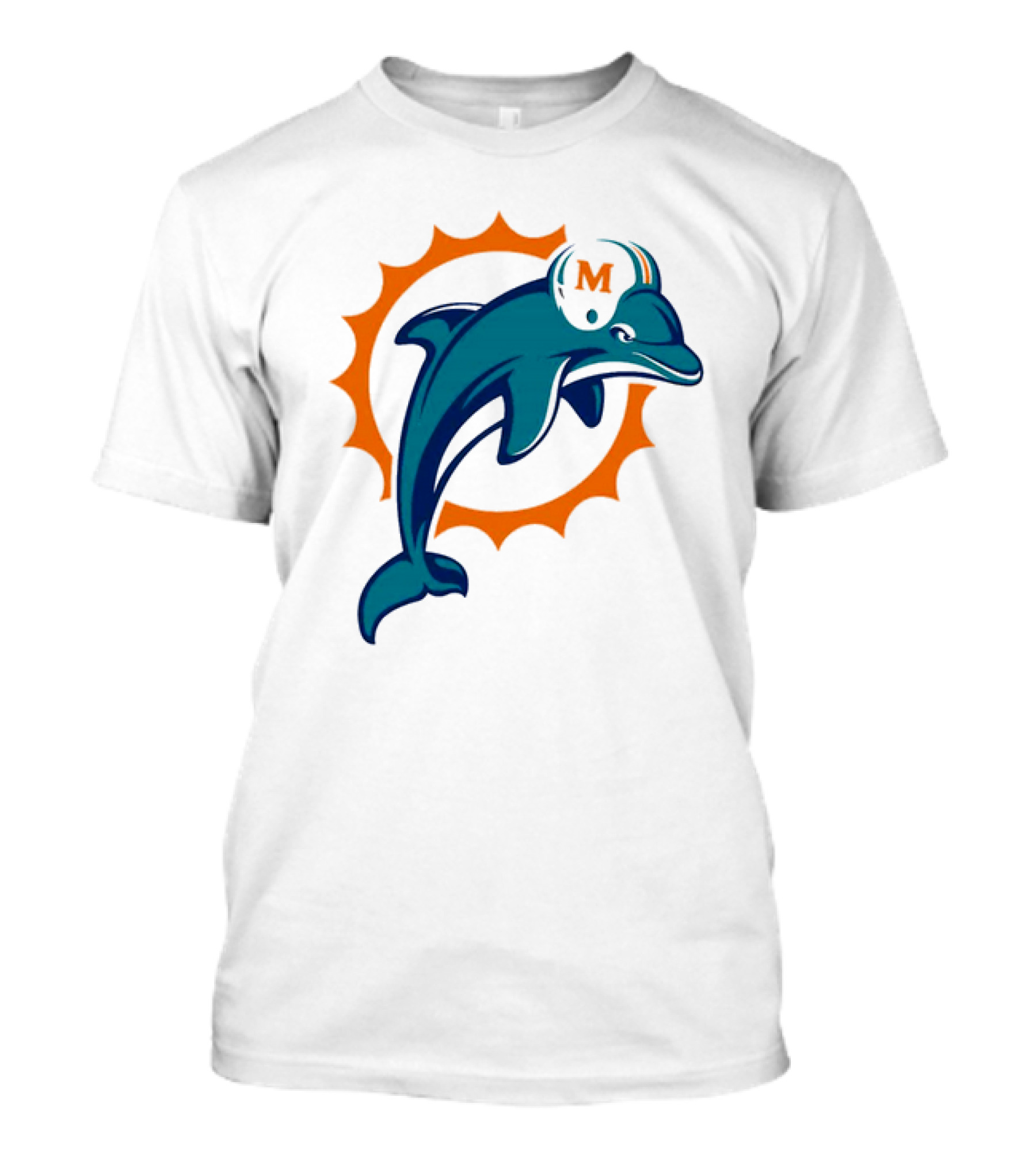 Go Fins Miami Dolphins Football Team Iconic M Helm T-Shirt