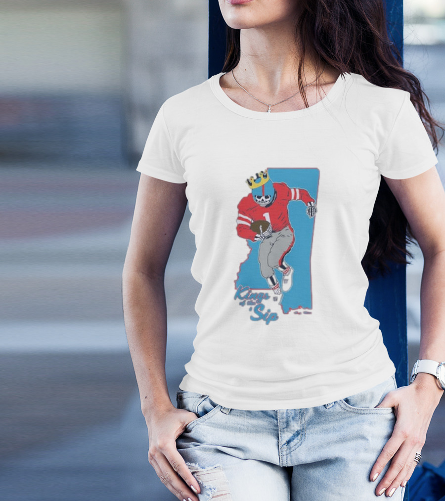 Ole Miss Rebels Kings Of The Sip Mississippi Football Skeleton T-Shirt