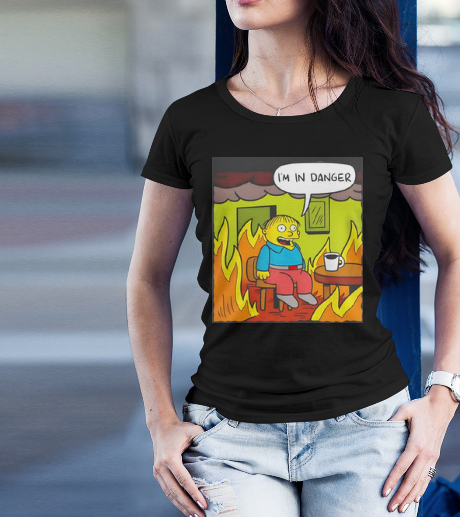 Ralph Wiggum I'm In Danger Surrounded By Flames T-Shirt
